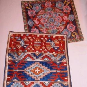 2 Multi-Color Cushion Covers Embroidered